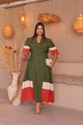 Vestido Midi Plus Size Bicolor – Tecido Sensorial