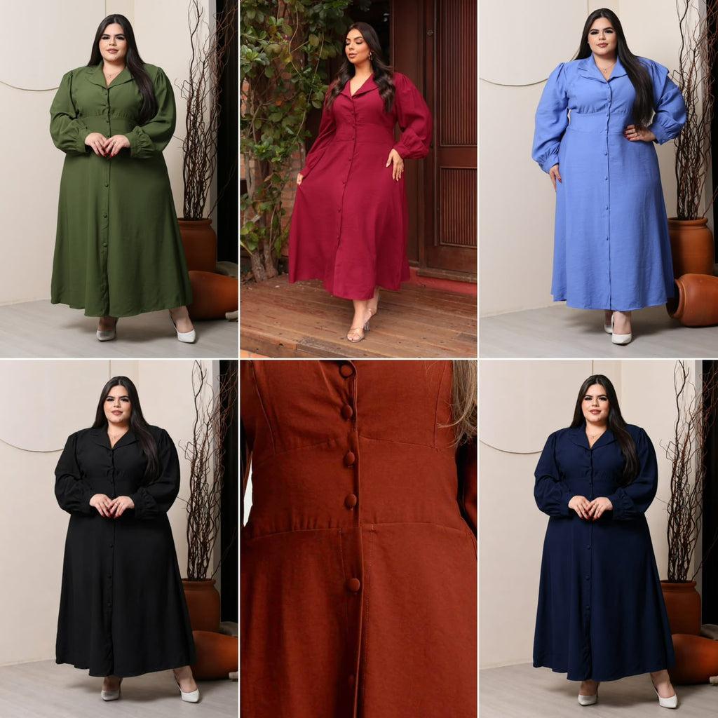 Chemise Plus Size de Manga Longa - Tecido Sensorial Marrant