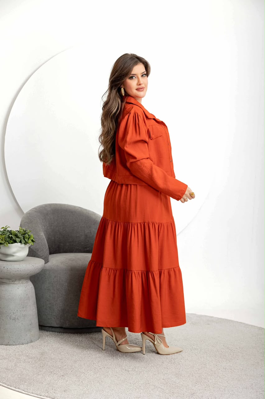 Conjunto de 2 Peças com Blusa de Manga Curta e Vestido - Tecido Sensorial