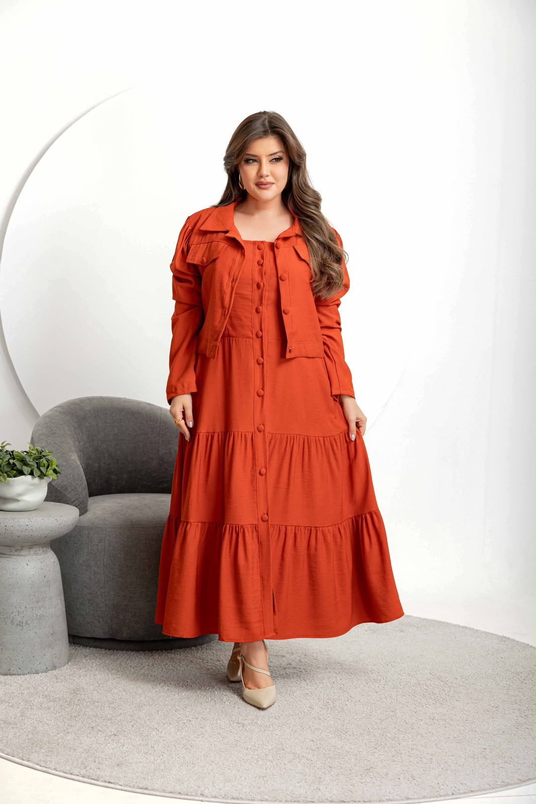 Conjunto de 2 Peças com Blusa de Manga Curta e Vestido - Tecido Sensorial