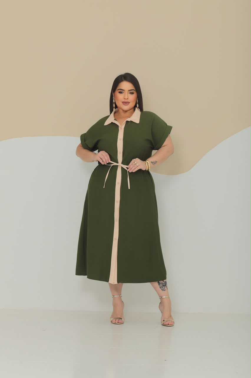 Chemise Plus Size Bicolor - Tecido Sensorial
