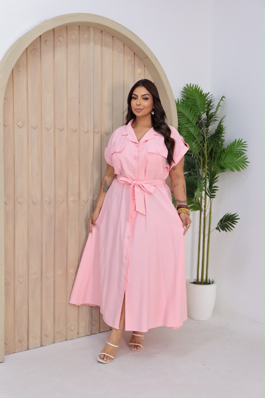 Chemise Plus Size Lisa com Detalhes nos Ombros – Tecido Sensorial