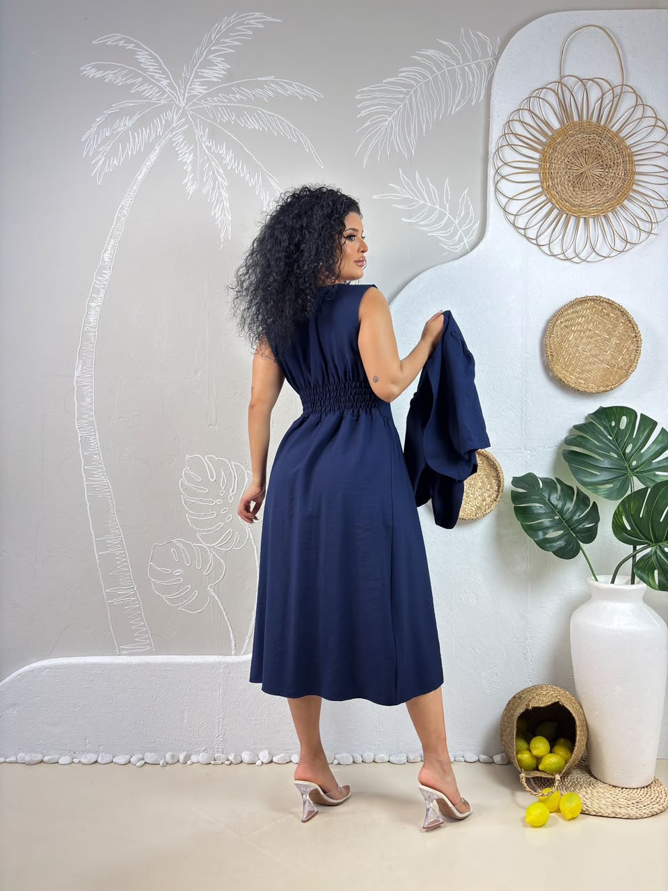 Conjunto Feminino de 2 Peças com Vestido e Blusa – Tecido Sensorial